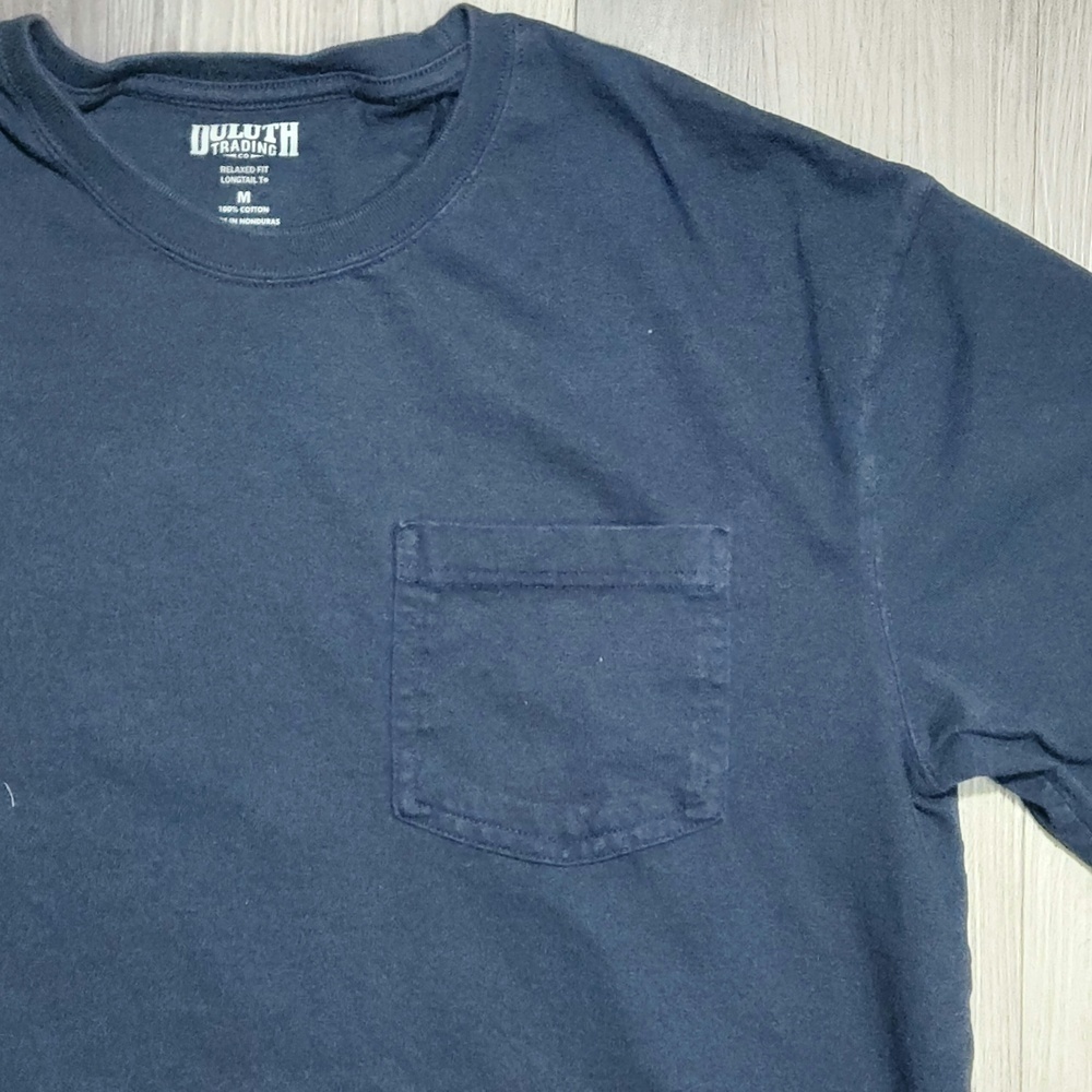 Duluth Trading Co Mens Blue Short Sleeve Pocket T Shirt Medium - Picture 3 of 6